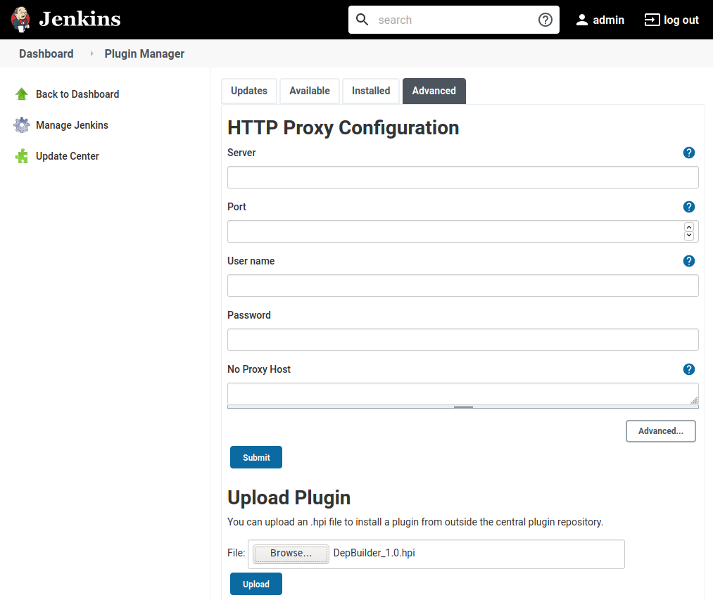 Manually uploading a plugin through the Manage Jenkins/Plugin Manager/Advanced/Upload plugin option.